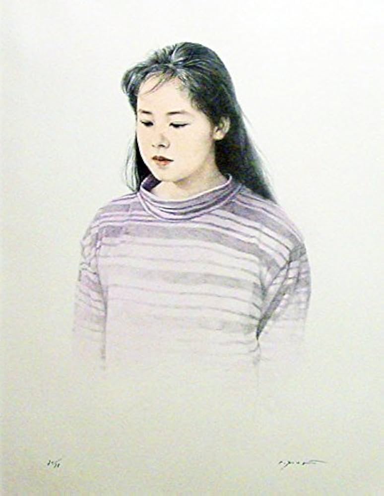 藤井勉　手彩色版画　「おやすみ」 藤井勉 手彩色版画 「おやすみ」